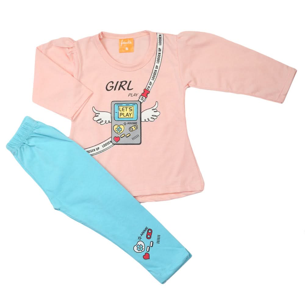 Girls Full Sleeves Suit - Peach, Girls Suits, Chase Value, Chase Value