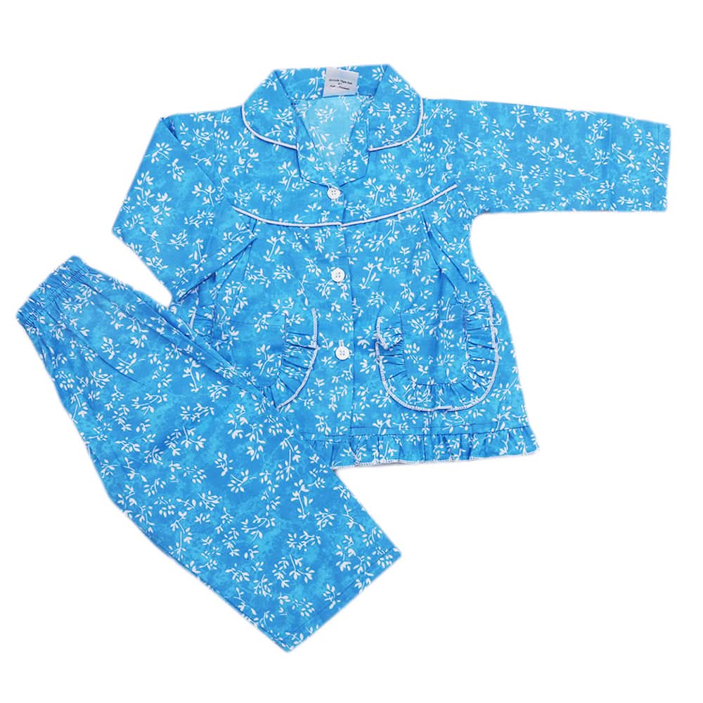 Girls Full Sleeves Night Suit - Blue, Kids, Girls Sets And Suits, Chase Value, Chase Value