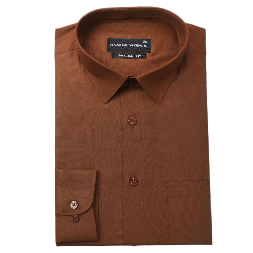 Men's Formal Shirt - Dark Brown, Men, Shirts, Chase Value, Chase Value