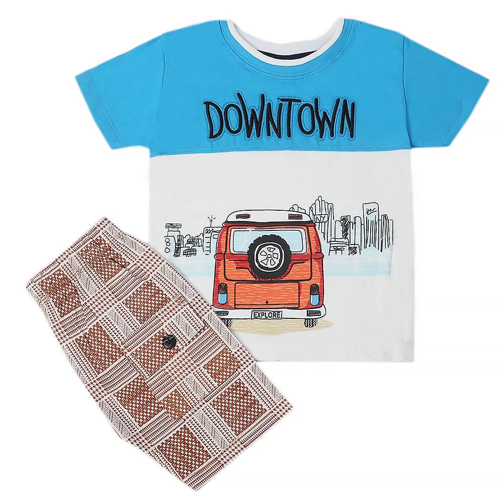 Boys Short Suit - Blue, Kids, Boys Sets And Suits, Chase Value, Chase Value