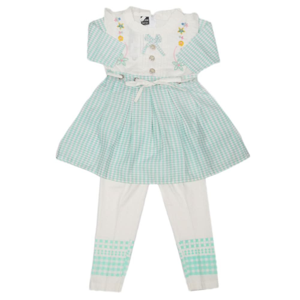Girls Half Sleeves Suit - Green, Kids, Girls Sets And Suits, Chase Value, Chase Value