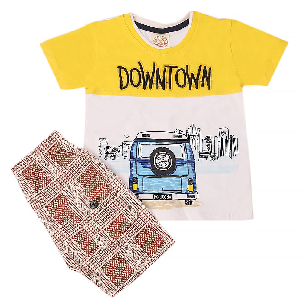 Boys Short Suit - Yellow, Kids, Boys Sets And Suits, Chase Value, Chase Value