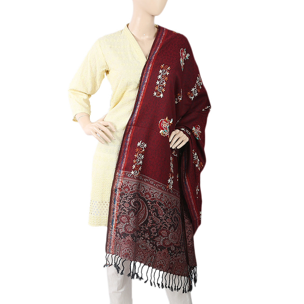 Women's Embroidered Shawl - Maroon, Women, Shawls And Scarves, Chase Value, Chase Value
