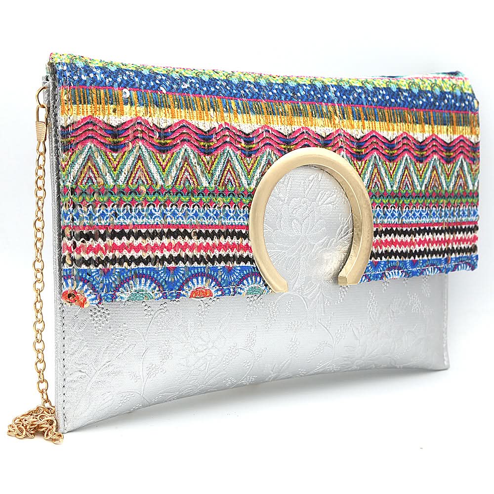 Women's Clutch 6471 - Silver, Women, Clutches, Chase Value, Chase Value