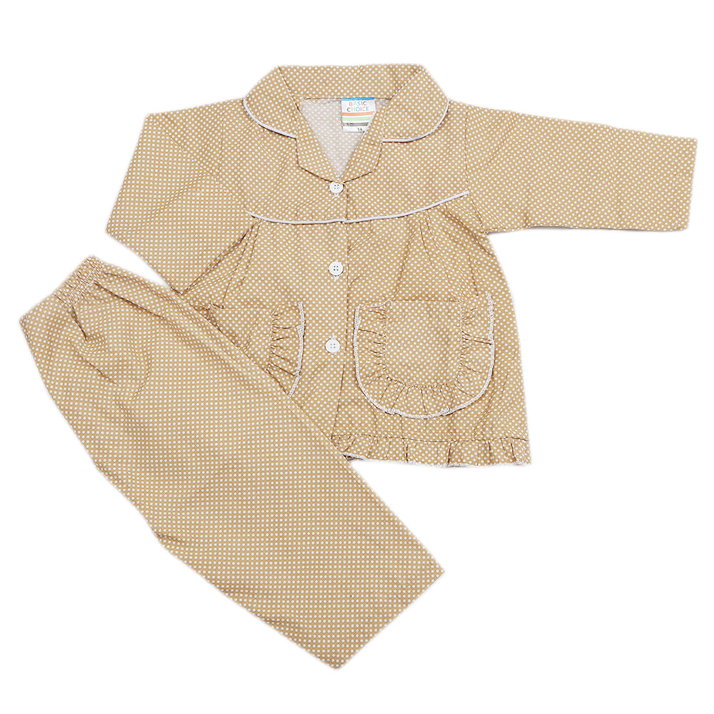 Girls Full Sleeves Night Suit - Brown, Kids, Girls Sets And Suits, Chase Value, Chase Value