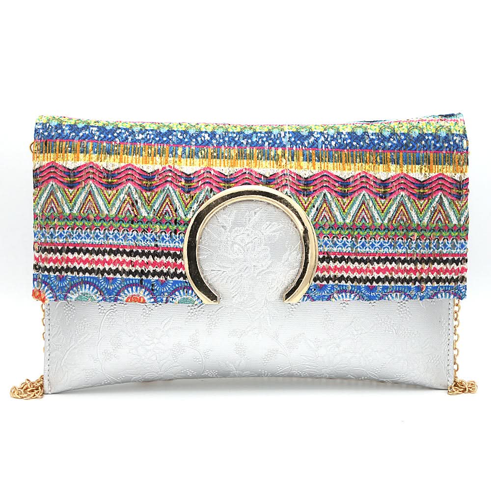 Women's Clutch 6471 - Silver, Women, Clutches, Chase Value, Chase Value