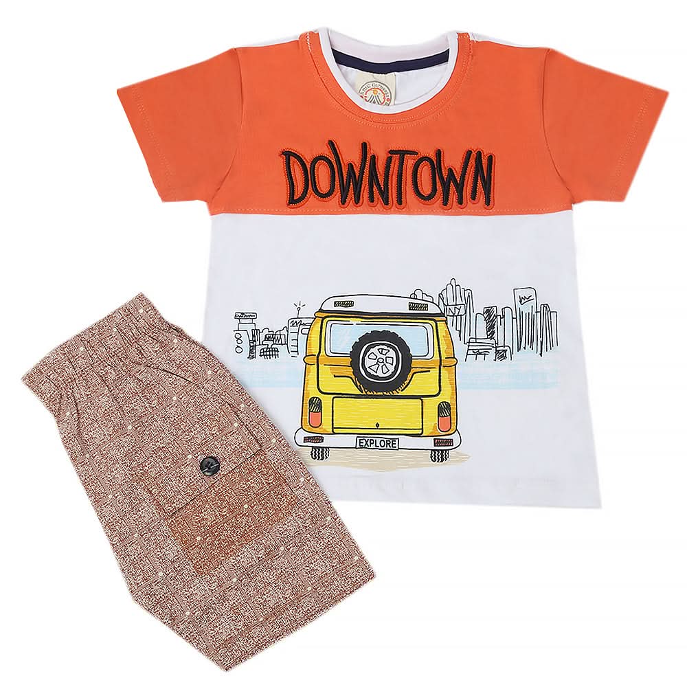 Boys Short Suit - Orange, Kids, Boys Sets And Suits, Chase Value, Chase Value