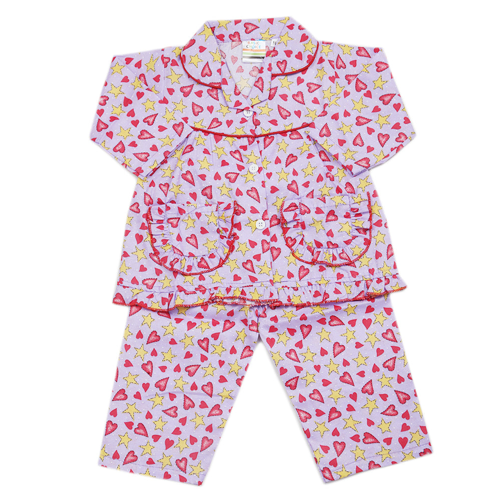 Girls Full Sleeves Night Suit - Purple, Kids, Girls Sets And Suits, Chase Value, Chase Value