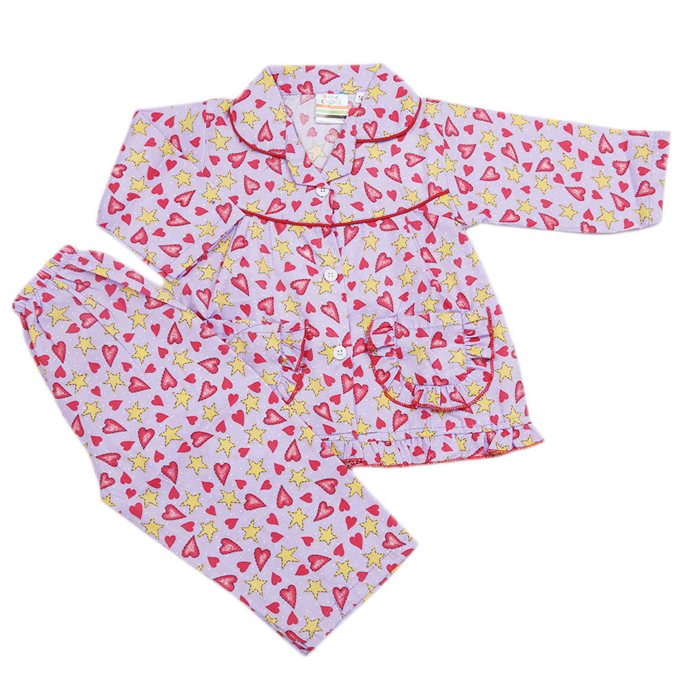 Girls Full Sleeves Night Suit - Purple, Kids, Girls Sets And Suits, Chase Value, Chase Value