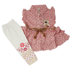 Newborn Girls Half Sleeves Suit - Tea Pink, Newborn Girls Sets & Suits, Chase Value, Chase Value