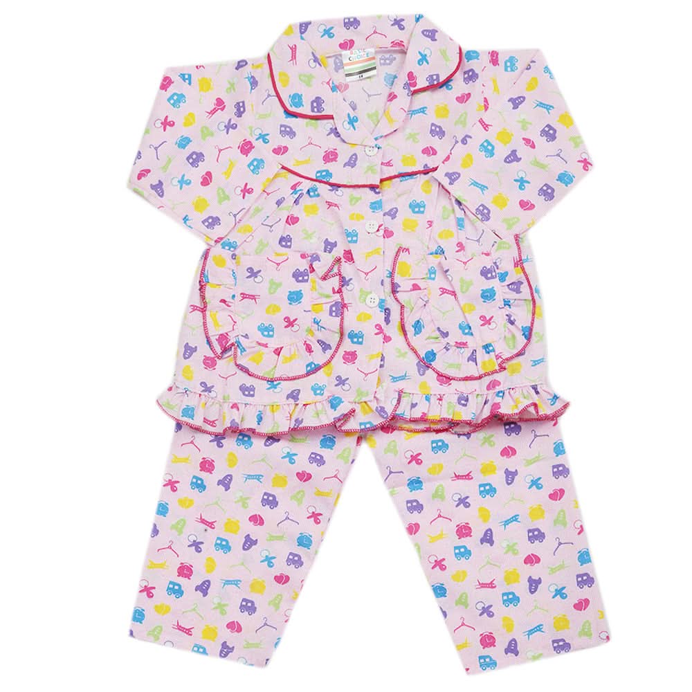 Girls Full Sleeves Night Suit - Pink, Kids, Girls Sets And Suits, Chase Value, Chase Value