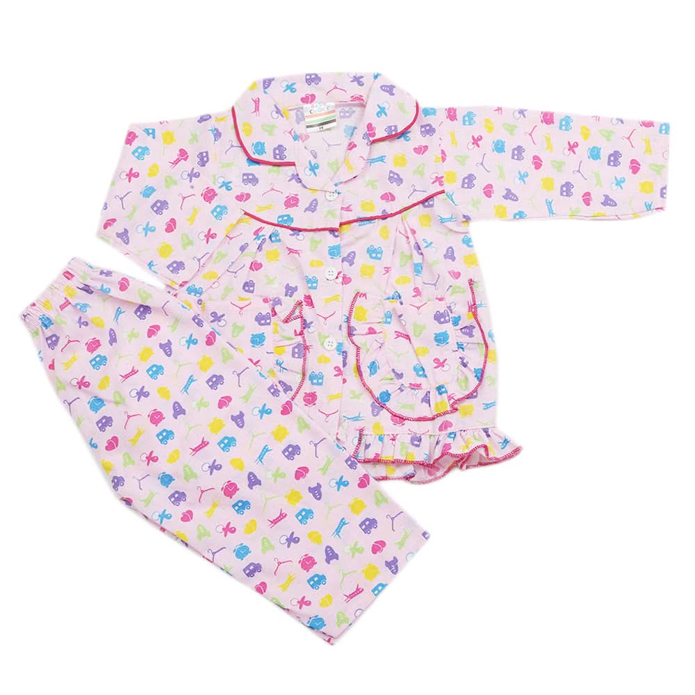 Girls Full Sleeves Night Suit - Pink, Kids, Girls Sets And Suits, Chase Value, Chase Value