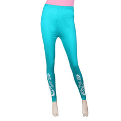 Women's Printed Tight- Sea Green, Women, Pants & Tights, Chase Value, Chase Value