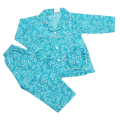 Girls Full Sleeves Night Suit - Sea Green, Kids, Girls Sets And Suits, Chase Value, Chase Value