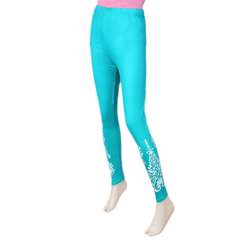 Women's Printed Tight- Sea Green, Women, Pants & Tights, Chase Value, Chase Value