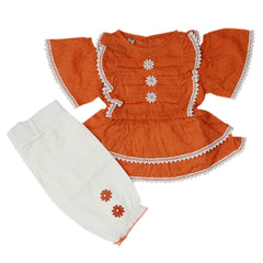 Newborn Girls Half Sleeves Suit - Peach, Newborn Girls Sets & Suits, Chase Value, Chase Value