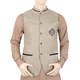Men's Fancy Jute Waist Coat - Beige, Men, Waist Coats, Chase Value, Chase Value