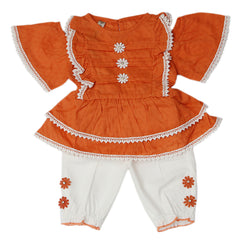 Newborn Girls Half Sleeves Suit - Peach, Newborn Girls Sets & Suits, Chase Value, Chase Value