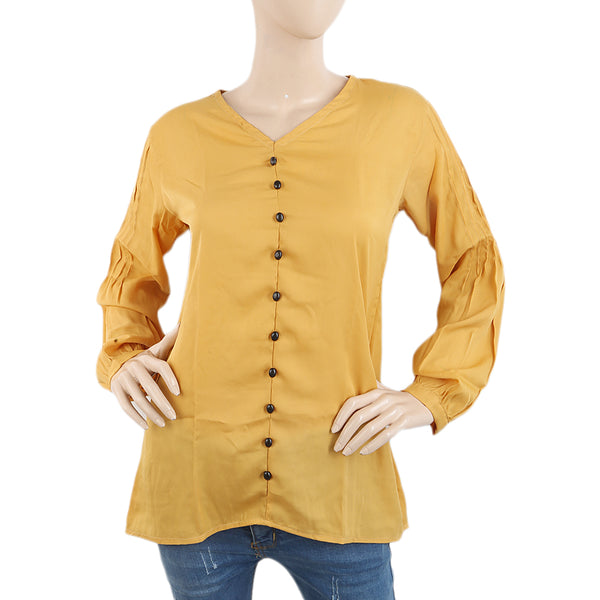 Women's Western Top With Front Button - Yellow, Women, T-Shirts And Tops, Chase Value, Chase Value