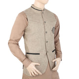 Men's Fancy Jute Waist Coat - Beige, Men, Waist Coats, Chase Value, Chase Value
