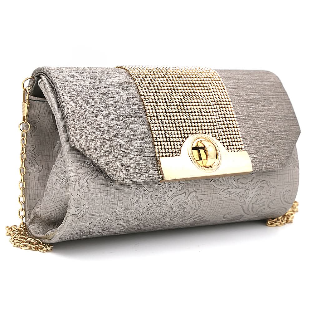 Women's Bridal Clutch 6879 - Grey, Women, Clutches, Chase Value, Chase Value