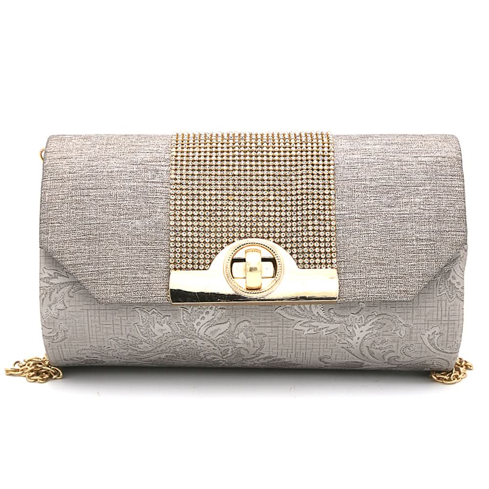 Women's Bridal Clutch 6879 - Grey, Women, Clutches, Chase Value, Chase Value