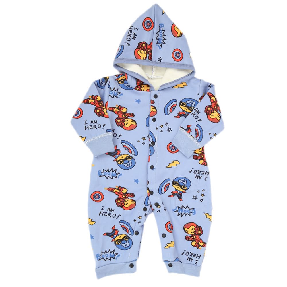 Newborn Boys Full Sleeves Romper - Blue, Kids, NB Boys Rompers, Chase Value, Chase Value