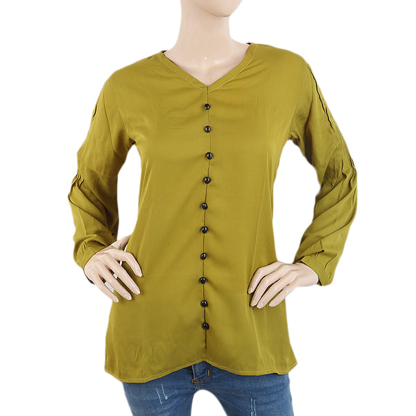 Women's Western Top With Front Button - Green, Women, T-Shirts And Tops, Chase Value, Chase Value