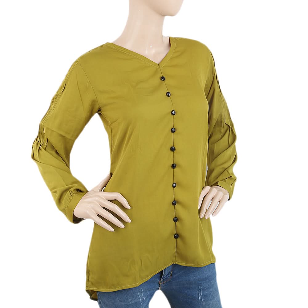 Women's Western Top With Front Button - Green, Women, T-Shirts And Tops, Chase Value, Chase Value