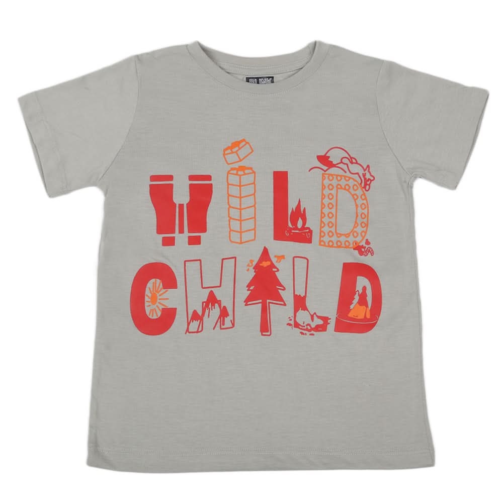 Boys Half Sleeves T-Shirt - Grey, Kids, Boys T-Shirts, Chase Value, Chase Value