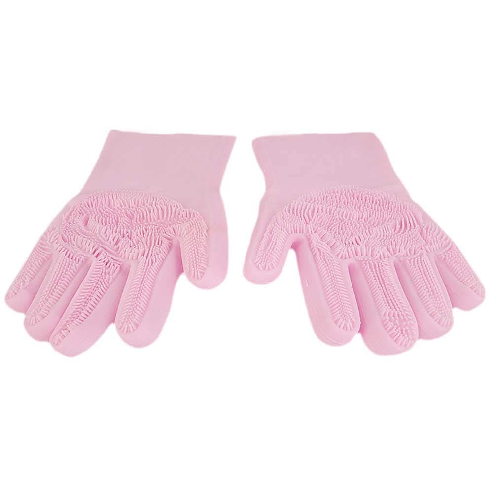 Silicone Dish Washing Gloves - Pink, Crockery & Kitchenware, Chase Value, Chase Value