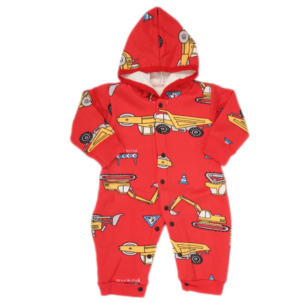 Newborn Boys Full Sleeves Romper - Red, Kids, NB Boys Rompers, Chase Value, Chase Value