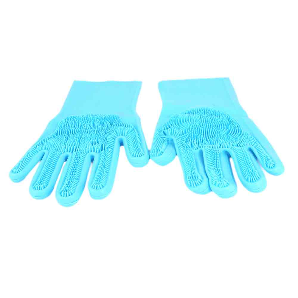 Silicone Dish Washing Gloves - Blue, Crockery & Kitchenware, Chase Value, Chase Value