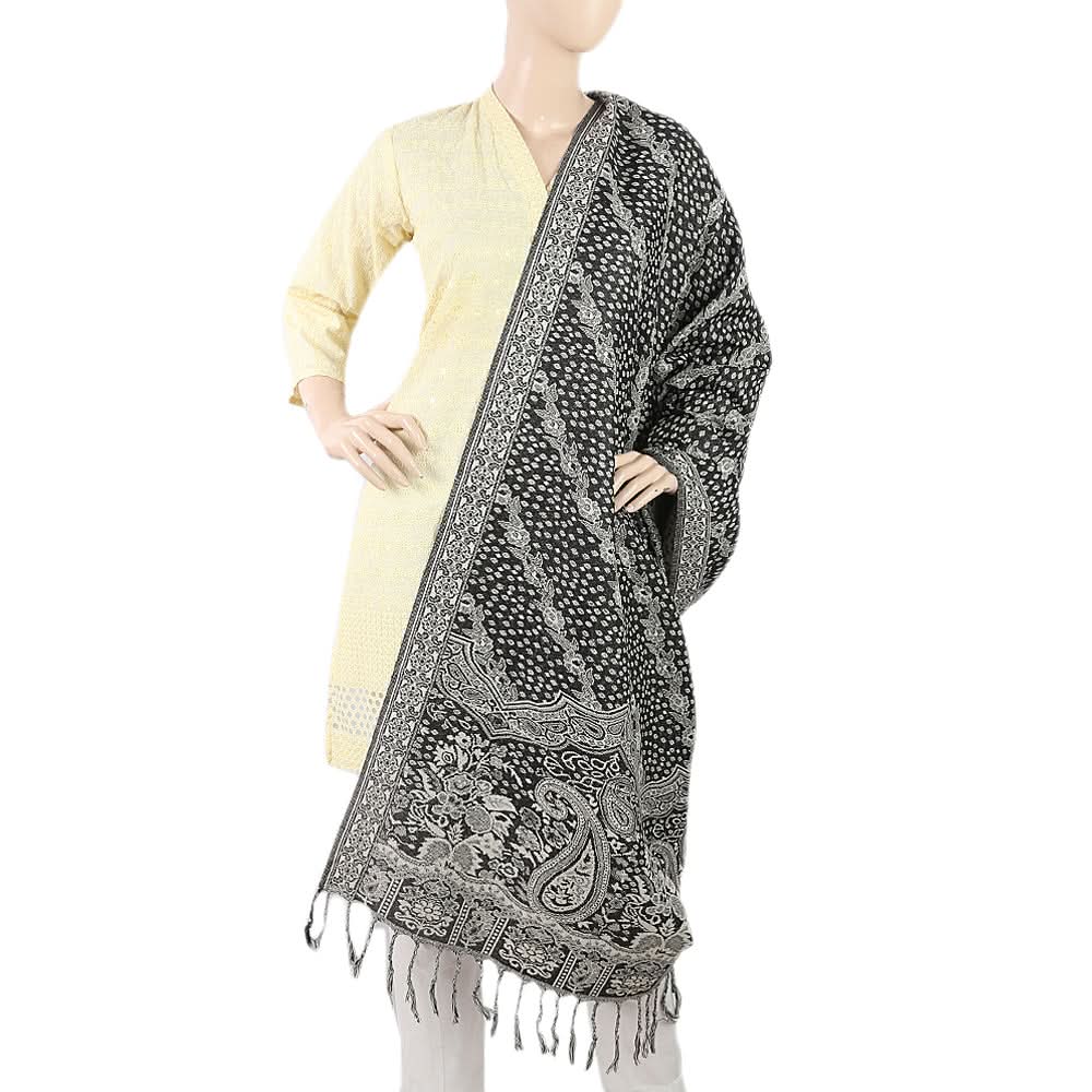 Women's 4 Border Polka Shawl - Black, Women, Shawls And Scarves, Chase Value, Chase Value