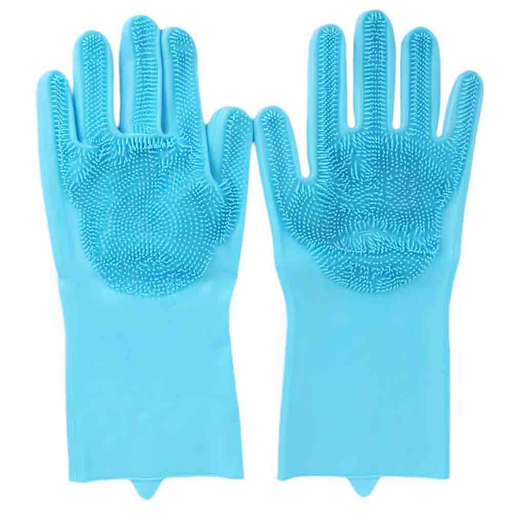 Silicone Dish Washing Gloves - Blue, Crockery & Kitchenware, Chase Value, Chase Value