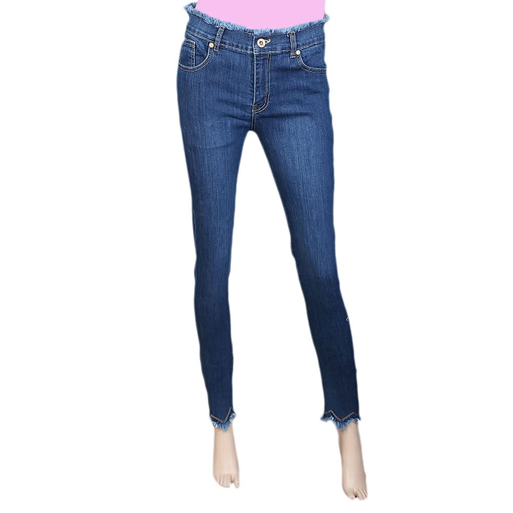 Women's Denim Pant - Mid Blue, Women, Pants & Tights, Chase Value, Chase Value