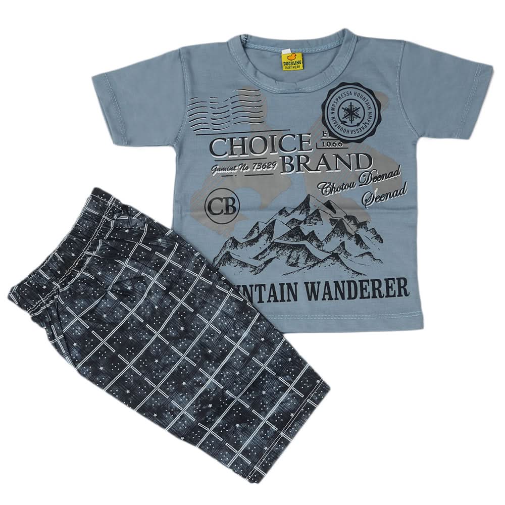 Boys Short Suit - Steel Blue, Kids, Boys Sets And Suits, Chase Value, Chase Value