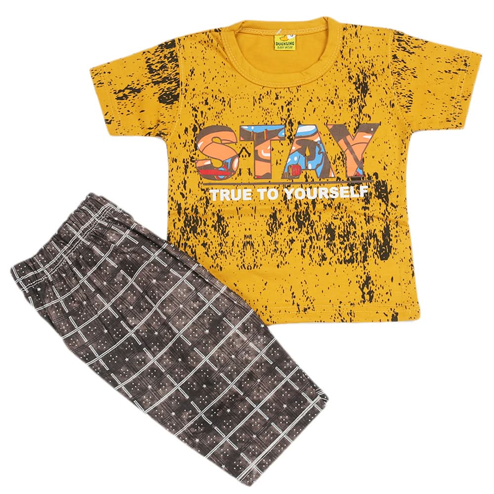 Boys Short Suit - Mustard, Kids, Boys Sets And Suits, Chase Value, Chase Value