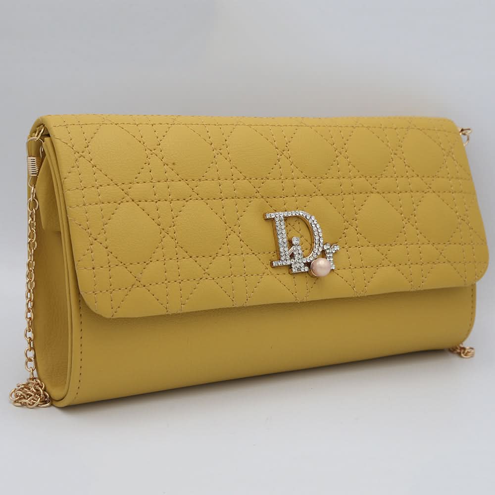 Women's Fancy Clutch 6960 - Mustard, Women, Clutches, Chase Value, Chase Value
