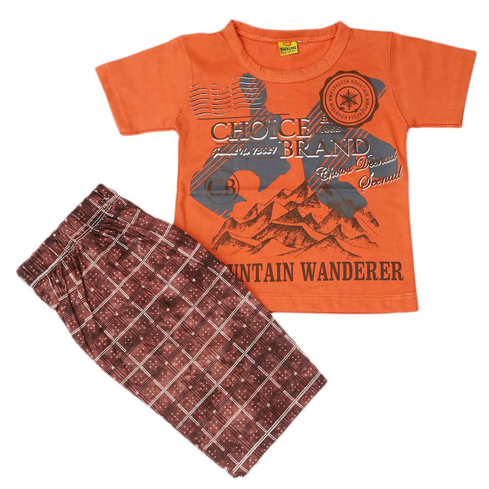 Boys Short Suit - Peach, Kids, Boys Sets And Suits, Chase Value, Chase Value