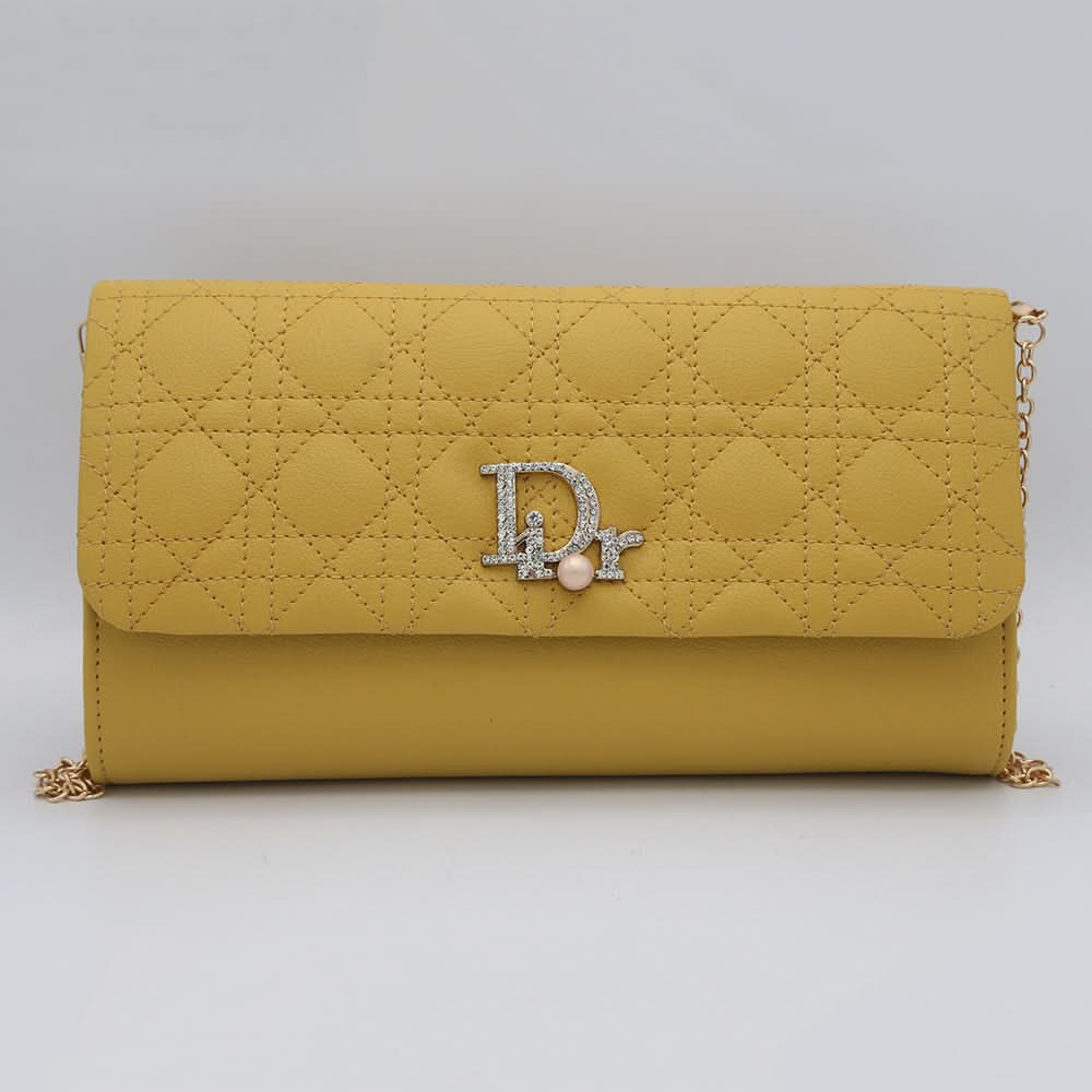 Women's Fancy Clutch 6960 - Mustard, Women, Clutches, Chase Value, Chase Value