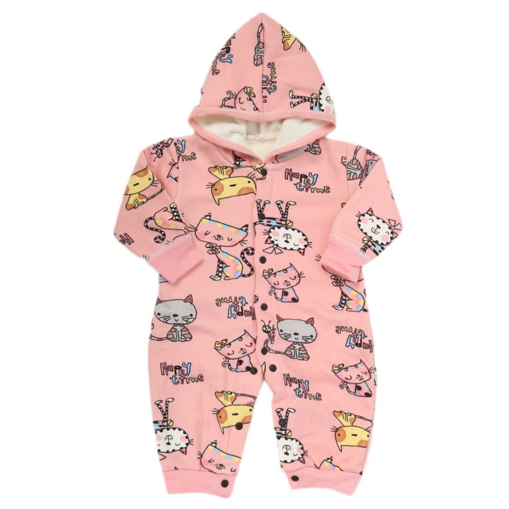Newborn Girls Full Sleeves Romper JA41-47 (12) - Pink, Kids, NB Girls Rompers, Chase Value, Chase Value