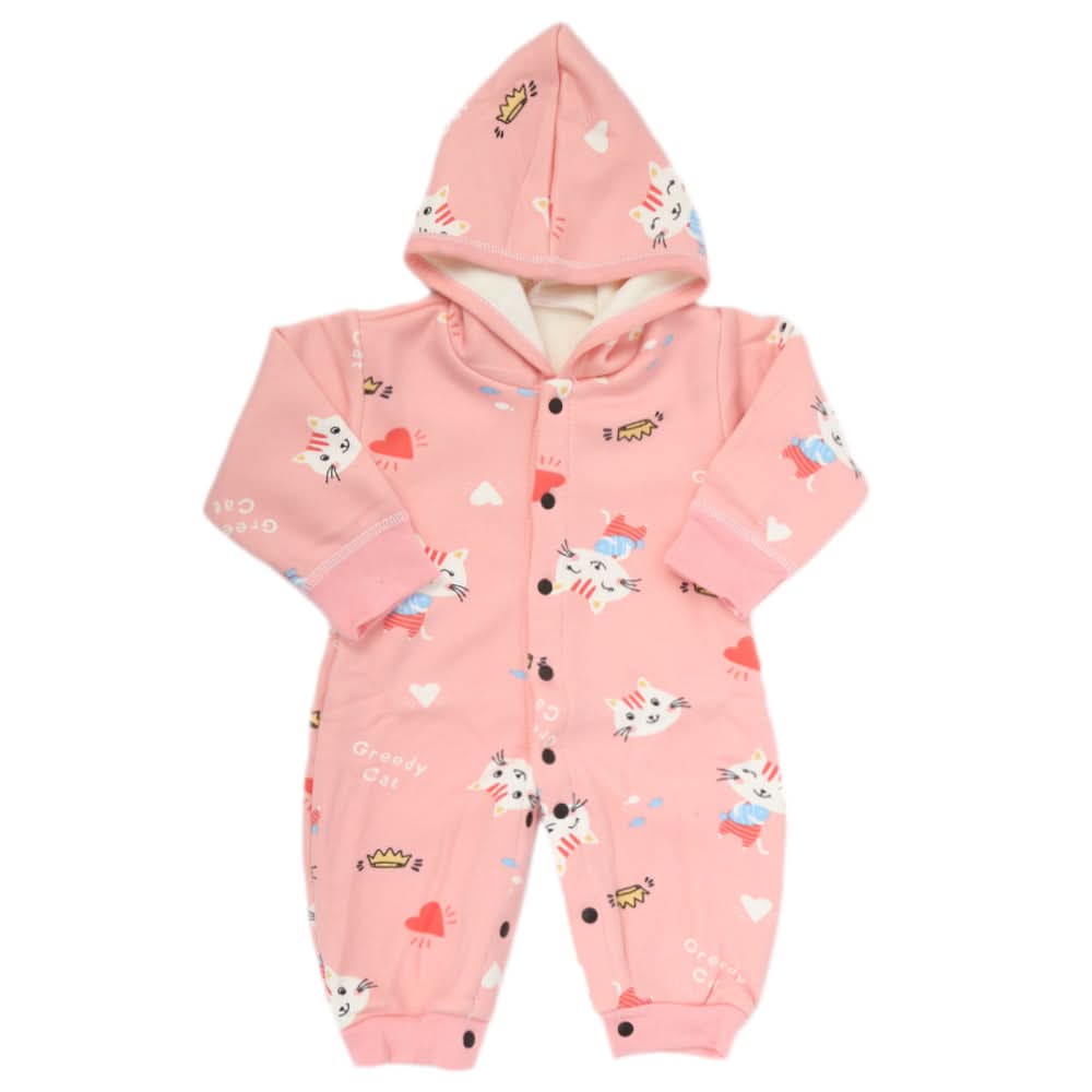 Newborn Girls Full Sleeves Romper JA41-47 (12) - Pink, Kids, NB Girls Rompers, Chase Value, Chase Value