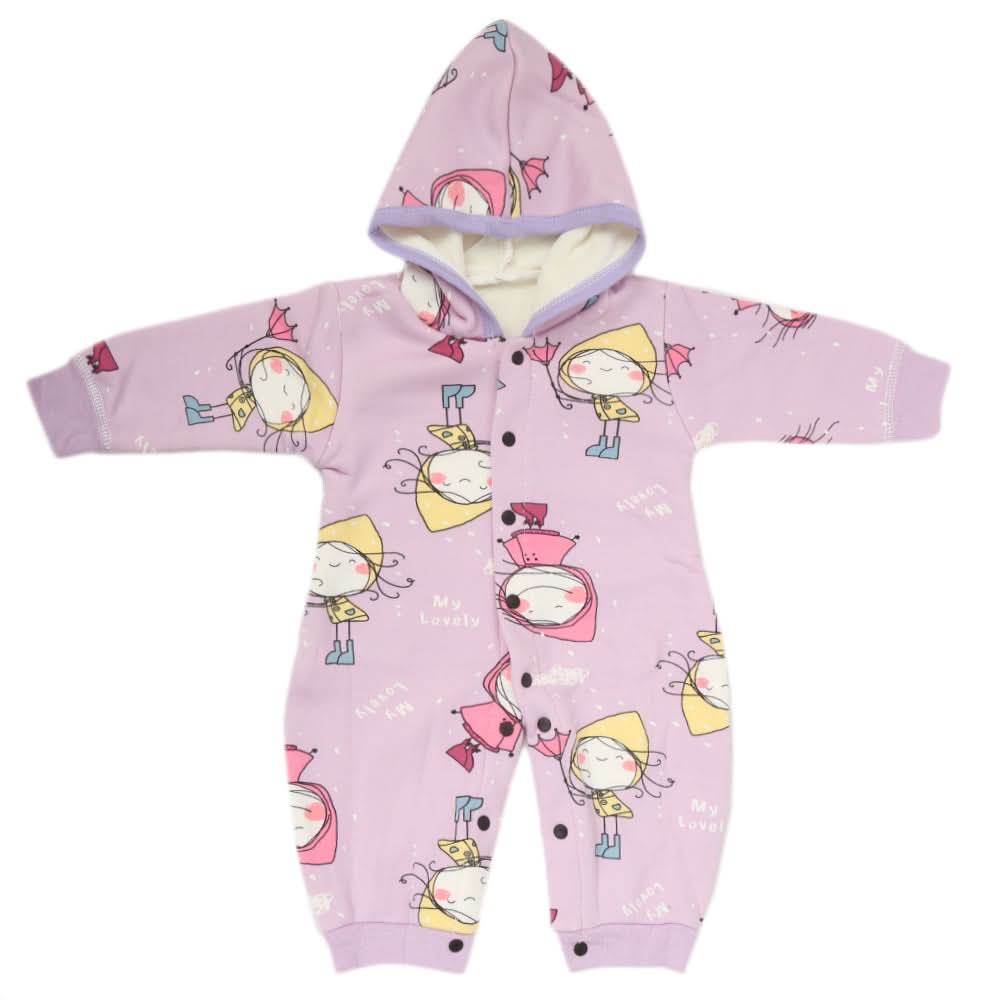 Newborn Girls Full Sleeves Romper JA41-47 (12) - Purple, Kids, NB Girls Rompers, Chase Value, Chase Value