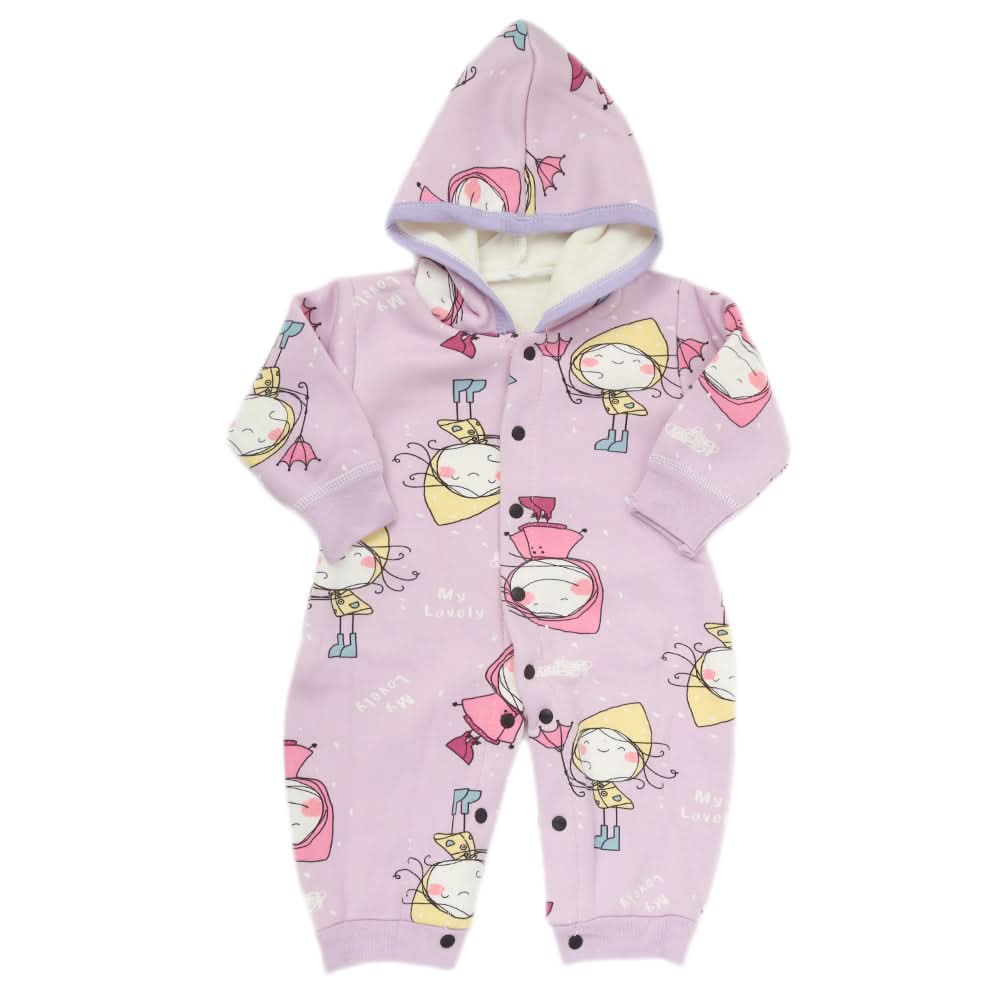 Newborn Girls Full Sleeves Romper JA41-47 (12) - Purple, Kids, NB Girls Rompers, Chase Value, Chase Value