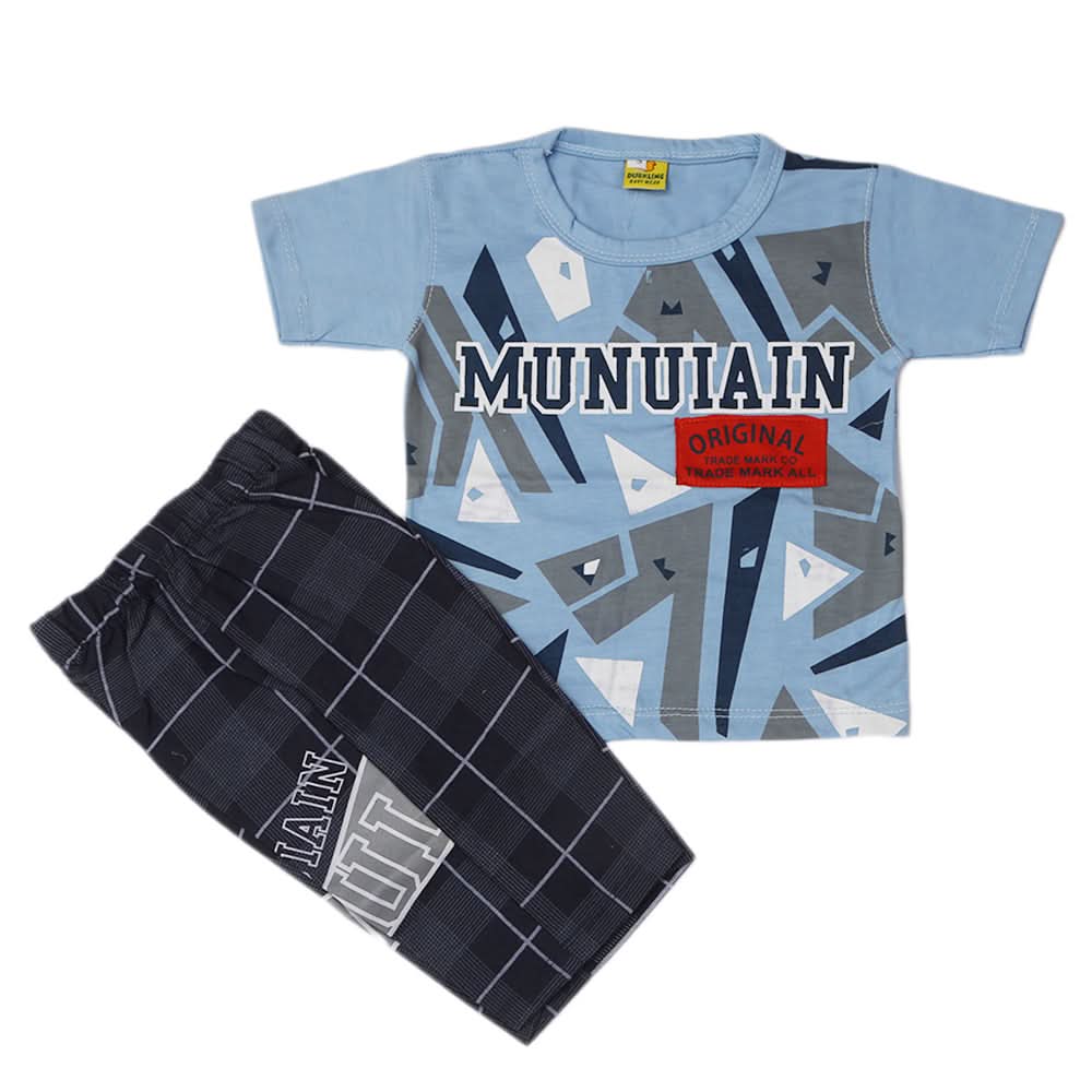 Boys Short Suit - Blue, Kids, Boys Sets And Suits, Chase Value, Chase Value