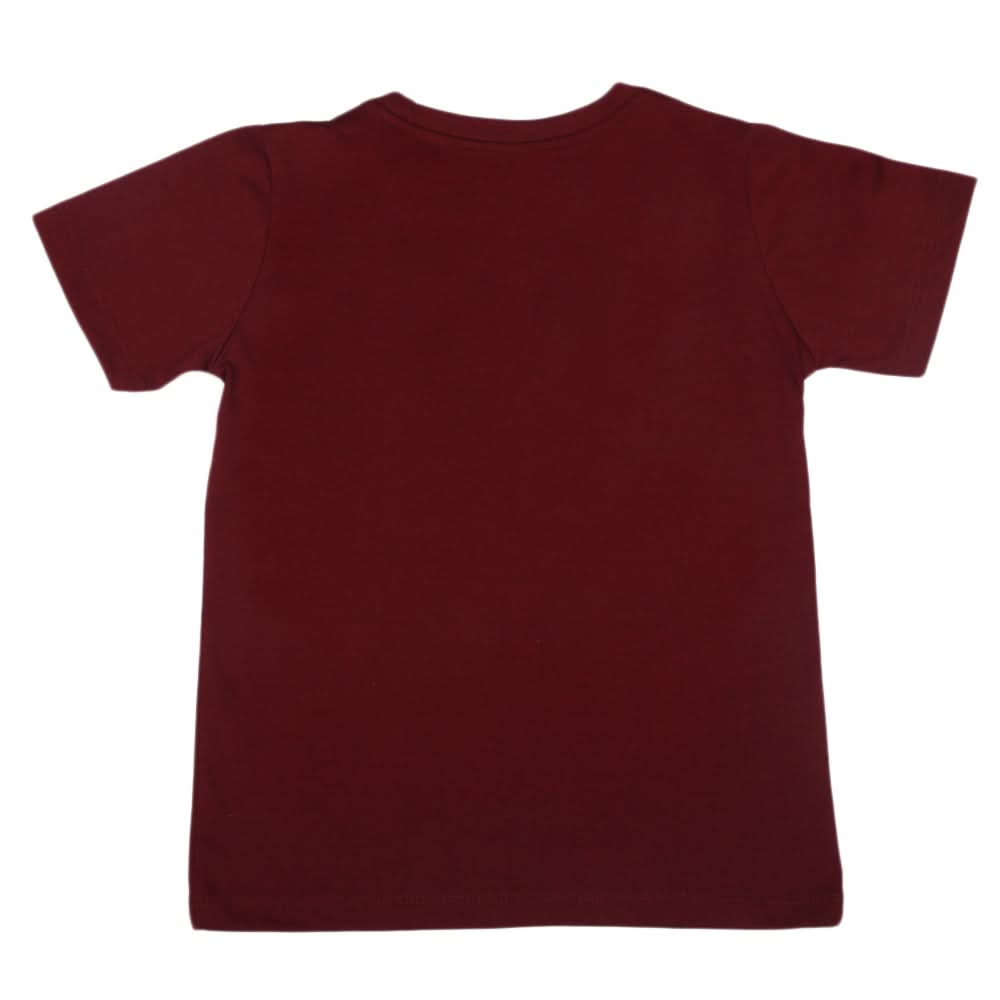 Boys Half Sleeves T-Shirt - Maroon, Kids, Boys T-Shirts, Chase Value, Chase Value