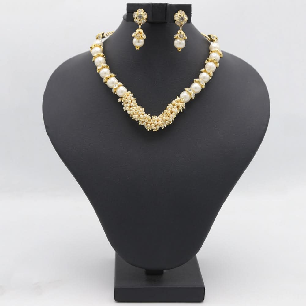 Women's Pearl Jewellery Set - Golden, Women, Jewellery Set, Chase Value, Chase Value