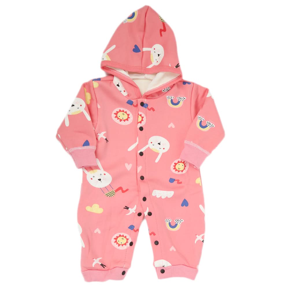Newborn Girls Full Sleeves Romper - Pink, Kids, NB Girls Rompers, Chase Value, Chase Value