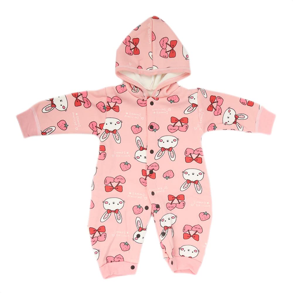 Newborn Girls Full Sleeves Romper - Light Pink, Kids, NB Girls Rompers, Chase Value, Chase Value